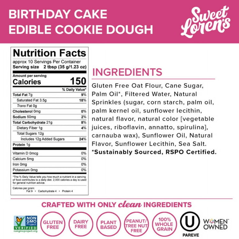Birthday Cake Edible Cookie Dough Cups – Sweet Loren's
