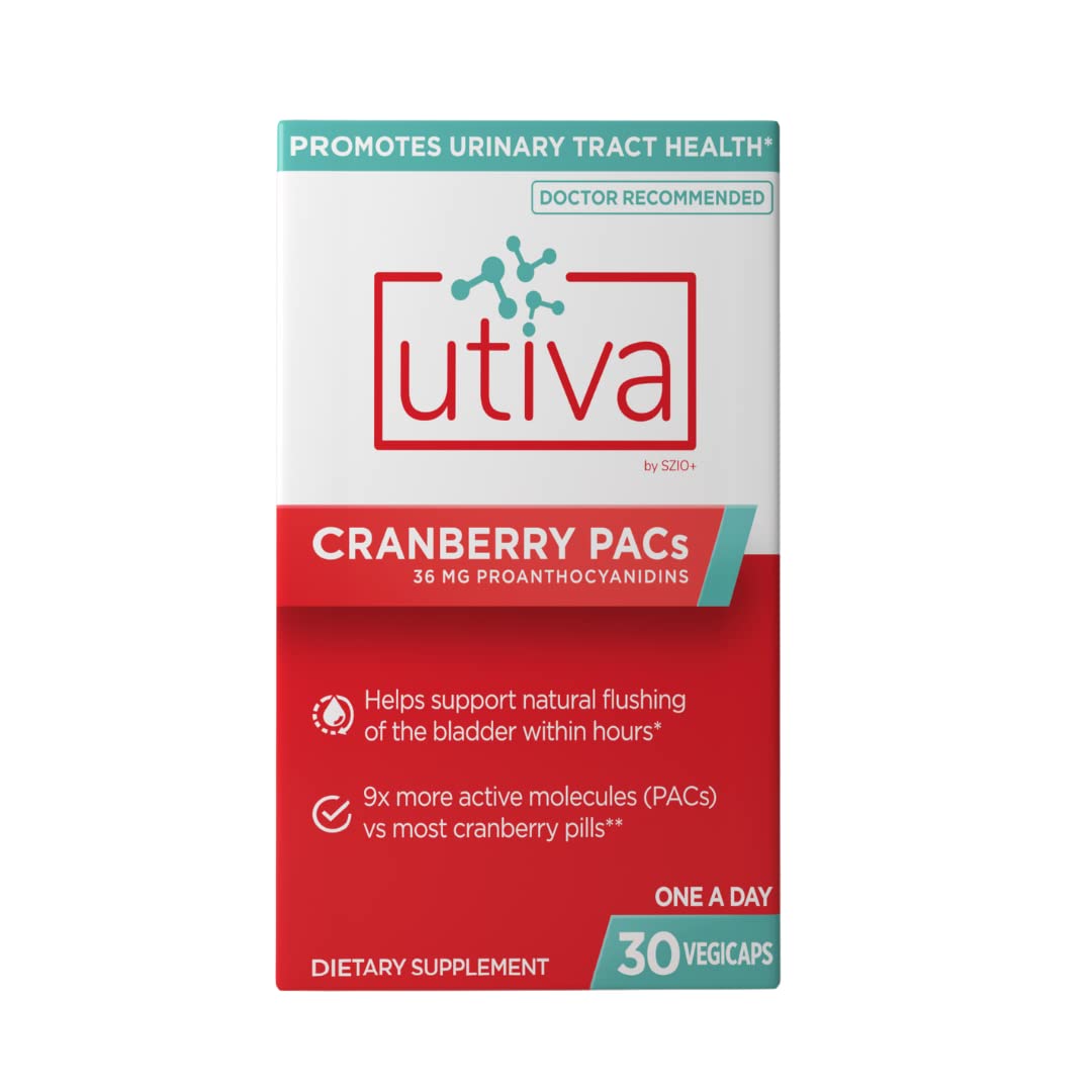 Utiva Cranberry PACs Pills for Flushing of the Urinary Tract and