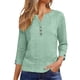 thumbnail image 3 of TaTaai Women's V Neck Button Three Quarter Sleeve Solid Color Jacquard Casual Blouses Loose Pullover Comfortable Tops for Spring Winter Daily Outfits Gift, 3 of 9