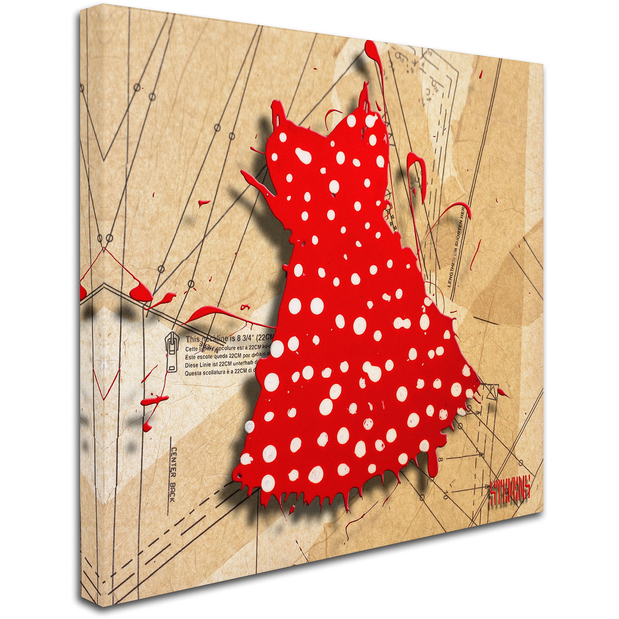 Trademark Fine Art "White on Red" Canvas Art by Roderick Stevens