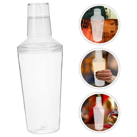 NICEXMAS Nicexmas Plastic Cocktail Shaker, Transparent, Reusable, 2Pcs