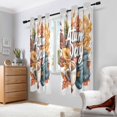 thumbnail image 2 of Yayeee Window Curtains Light Filtering 63"x52" Grommet Panel Pair Home Living Room Decor, Autumn Day Pattern, 2 of 7