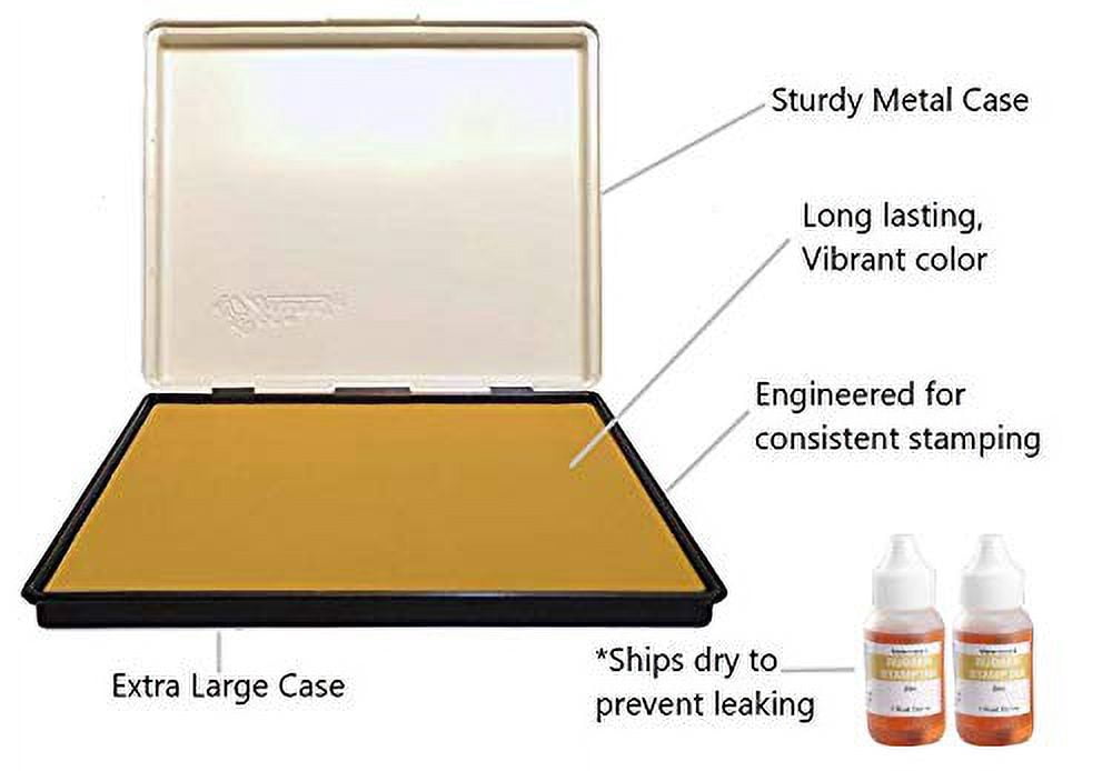 Infusion 7" x 8" Extra Large Industrial Stamp Ink Pad, Your Go to Large Stamp Ink Pad for Bright Color, Even Coverage and Durability, Zinc Stamp Pad