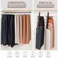 thumbnail image 4 of Pants Hangers Space Saving - 2 Pack European Beechwood Scarf and Jean Hangers - Closet Organizer and Space Saver Pant Rack, Leggings Hanger, and Scarf Holder with 360° Swivel Hook, 4 of 6