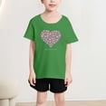 thumbnail image 5 of T-Shirt à Manches Courtes à Col Rond avec Imprimé Cœur pour Fille, T-Shirts Graphiques, Haut Mignon, 5 of 5