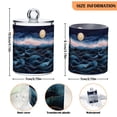 thumbnail image 5 of Yayeee 2 Pack Qtip Holder Bathroom Cotton Swab Canister with Lid Clear Dispenser Set, Ocean Waves, 5 of 6