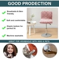 thumbnail image 5 of XUELC Crushed Velvet Brown Bar Stool Cover Stretch Stool Cover Swivel Counter Stool Cover Low Profile Short Back Chair Protective Cover 2pc, 5 of 7