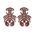 thumbnail image 1 of Lot de 2 Sous-Vetes en Forme de Homard en Fonte Rouge en Détresse, 1 of 3