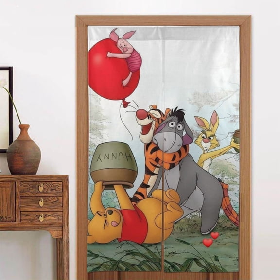 Eeyore Door Curtain for Doorway, Pattern Print Blackout Privacy Window Curtain, Room Divider Curtain Tapestry Home Decor, 34" W X 56" L