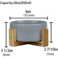 thumbnail image 2 of Ceramic Dog Bowl, Feeding Bowl for Dogs or Cats with Solid Wood Stand, 2 of 5