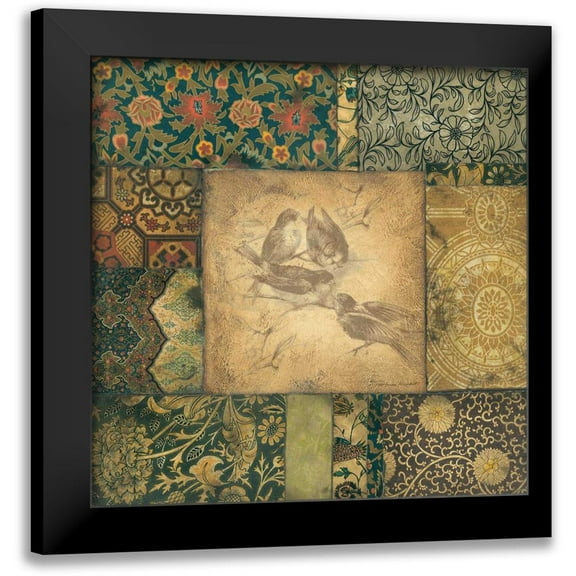 Marrott, Stephanie 20x20 Black Modern Framed Museum Art Print Titled - Avian Tapestry II