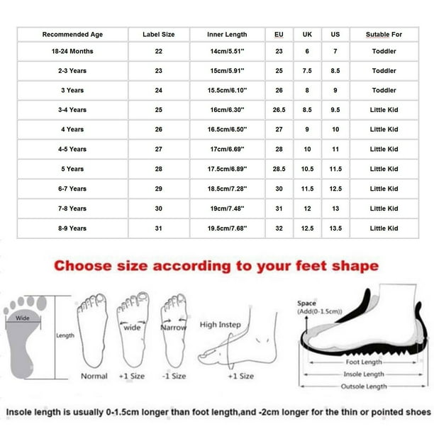 Shoe size girl age 5 sale
