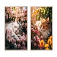 thumbnail image 2 of Designart "Fluffy Cat Sleeping in a Sunny Garden III" Animals Cat Framed Wall Art Set Of 2 - Children's Art White Framed Wall Art Set Of 2, 2 of 6