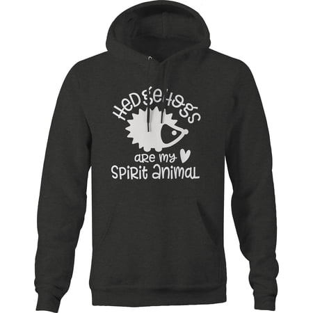 Hedgehogs are my spirit animal heart love pet Graphic Hoodies Xlarge Dark Gray