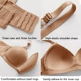 thumbnail image 4 of Aboser Anti Sagging Bras for Older Women Push Up Wirefree Bras for Seniors Breathable Cotton Full Coverage Bra Comfort Snap Closing Tshirt Bras Coffee L, 4 of 6