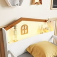 thumbnail image 2 of Low Loft Bed with 4 Storage Drawers & Stairs, House Shaped Headboard with Plug-in Warm LED Light, Headboard Shelf, Twin Size Storage Bed Frame (Twin, White), 2 of 10