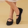 thumbnail image 5 of Womens Mary Jane Flats Adjustable Strap Lightweight Breathable Shoes for Work & Daily Walking Round Toe Casual Mesh Ballet Flat Shoes, 5 of 6