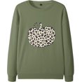 thumbnail image 3 of Pull à Imprimé Léopard Imprimé Citrouille Sweat-Shirt à Manches Longues Décontracté Sweat-Shirts à Col Rond, 3 of 7