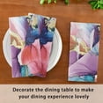 thumbnail image 5 of GZHJMY Cloth Napkin Fantasy Marble Art Rainbow Floral Dining Table Decor Spring Summer Housewarming Gift 1 Pack 20" × 20", 5 of 6