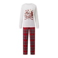 thumbnail image 2 of Christmas Family Matching Pajamas Set Print Long Sleeve Tops, Plaid Pants, 2 of 9