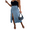 Dark Blue, variant on LYMAYTER High Waist Denim Skirt for Women Button Front Asymmetrical Jean Skirt Slit Stretchy Skirt S-2XL