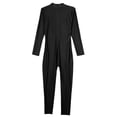 thumbnail image 5 of Xnihocha Men's Jumpsuit Spandex Long Sleeve One Piece Unitard Zentai Bodysuit Dancewear Zipper Catsuit Black 2XL, 5 of 7