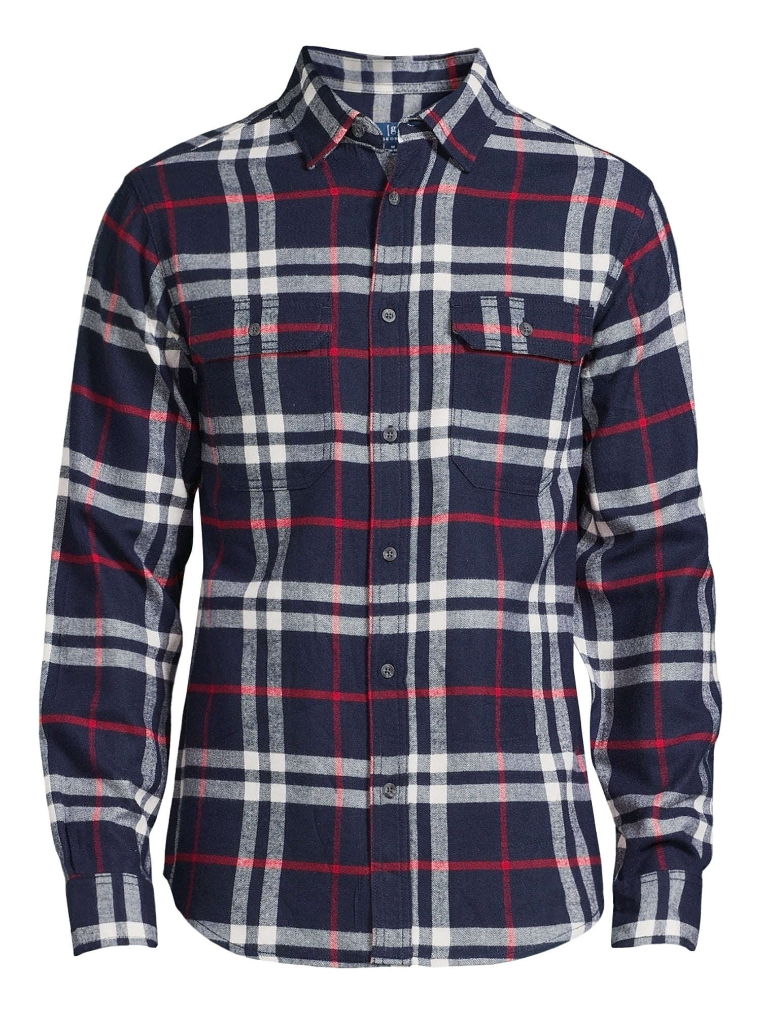 George Men's and Big Men's Super Soft Flannel Shirt, up to 5XLT
