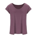 thumbnail image 5 of Sakmal Spring Tops for Women 2024 Short Sleeve Solid V-Neck T-Shirts Shirts for Women, 5 of 8