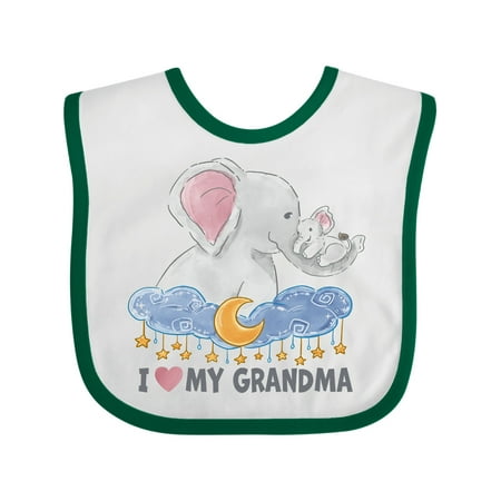 

Inktastic I Love My Grandma Elephant Family Gift Baby Boy or Baby Girl Bib