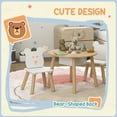 thumbnail image 4 of Qaba Ensemble de Table et Chaises pour Enfants 3 Pcs avec Sac en Filet, Chaises en Forme d'Ours, 4 of 10