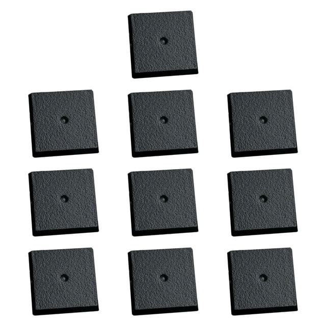 10 peanas cuadradas para modelos de 2,5 x 2,5 cm para miniaturas, elegantes y resistentes, color negro, para juegos de mesa, accesorios de taller y