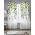 thumbnail image 2 of Eucalyptus Lemon Sheer Curtains 84 Inch Length 2 Panels Set for Living Room/Bedroom, Sage Green Plant Leaf Yellow Fruit Semi Curtain Sheers Drapes Rod Pocket Curtains Window Treatment Set 52''x84''x2, 2 of 7