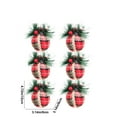 thumbnail image 3 of Guanhe 6Pcs Rustic Christmas Foam Ball Ornaments Christmas Tree Hanging Baubles Decorations with Pinecones Red and Black Buffalo Plaid Shatterproof Xmas Ball(80mm/3.2''), 3 of 7