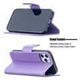 thumbnail image 2 of Allytech iPhone 12 Pro Case, iPhone 12 6.1" Case, Folio Flip PU Leather Slim Fit Kickstand Cover with Credit Cards Holder Hand Wrist Strap Wallet Case Cover for Apple iPhone 12 Pro/ iPhone 12, Violet, 2 of 6