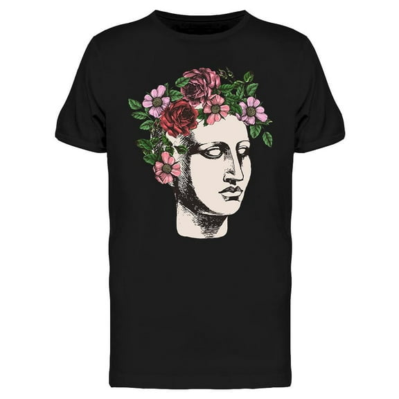 Sculpture Head With Roses T-Shirt Men -Image by Shutterstock, Male XX-Large