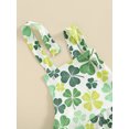 thumbnail image 5 of Toddler Girls Romper Jumpsuit Sleeveless Halter Shamrock Print Backless Bell Bottom Overalls, 5 of 8