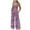 Purple, variant on Sakmal Flowy Jumpsuit Women Pink Boho Sleeveless Dressy Overalls Long Wide Leg Square Neck Floral Pants with Pockets