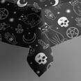 thumbnail image 5 of Black White Gothic Cat Skull Moon Pattern Square Tablecloth,Waterproof Square Table Cover,Wipeable Spillproof Washable Table Cover for Home Kitchen Party Decor 52"x52"(132x132cm), 5 of 6