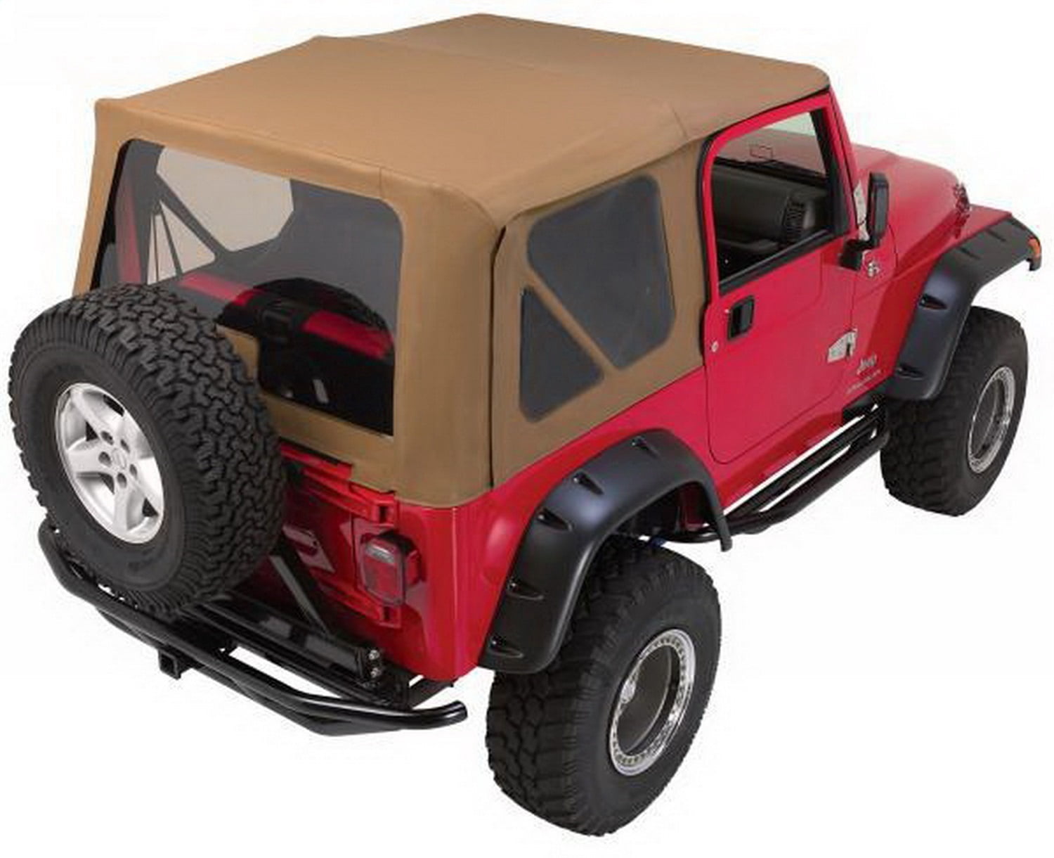 Rampage Products 68836 Complete Soft Top Kit with Frame & Hardware for  1997-2006 Jeep Wrangler TJ, with Full Steel Doors, Khaki Diamond w/Tinted  Windows 