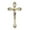 Jc-7105-e, variant on White Pearlized Epoxy Floral Cross Crucifix with Pewter Christ Corpus, 10 Inch