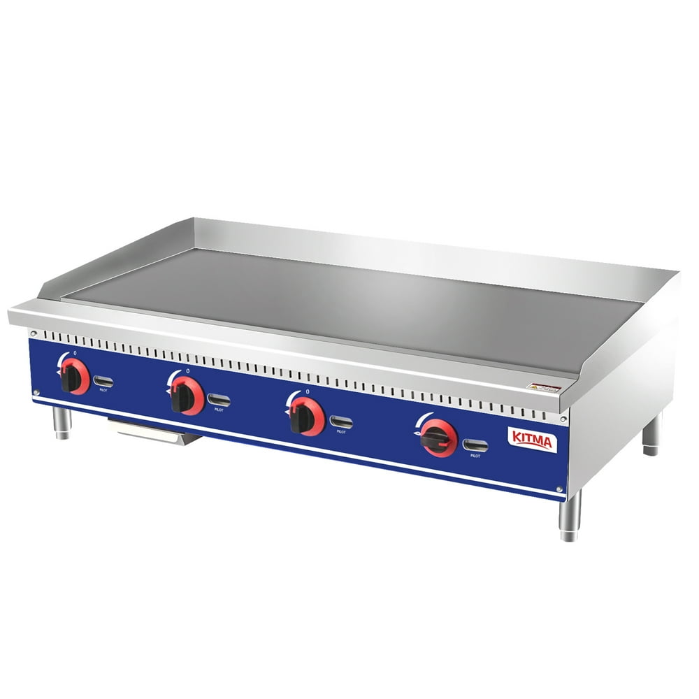 Commercial Countertop Manual Griddle, 48'' Heavy Duty Natural Gas Flat Griddle, Top Griddle for