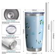 thumbnail image 6 of 20oz Tumbler with Lid and Straw Stainless Bule Flowers Steel Vacuum Insulated Water Coffee Tumbler Cup, Double Wall Vacuum Insulated Travel Mug Reusable Tumblers for Ice Drinks, Hot Beverage, 6 of 7