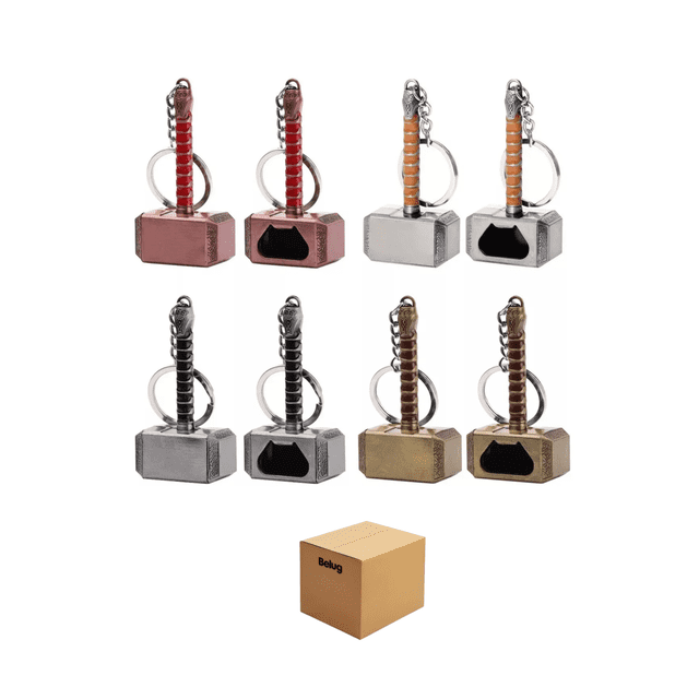 Destapador Llavero Cerveza Botella Martillo Thor Mjolnir 8 pzs Belug Multicolor