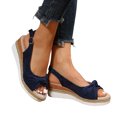 thumbnail image 2 of Mostsola Espadrille Wedge Sandals for Women Bow Slingback Peep Toe Platform Ankle Buckle Dress Shoes, 2 of 5