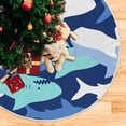 thumbnail image 5 of FMSHPON Cute Sharks Xmas Christmas Tree Skirt Stand Mat for Holiday Party Decoration Indoor Outdoor 36 inches, 5 of 6