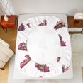 thumbnail image 4 of Erosebridal Train Fitted Sheet Full, Railroad Bed Set, Pink Pattern 3 Pieces 1 Fitted Sheet and 2 Pillowcases, 4 of 6