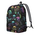 thumbnail image 2 of Mushroom and Moon Black Pattern Backpack for School, Cute School Bag with Adjustable Shoulder Straps and Padded Back, 15.7"x11.8"x5.5", 2 of 5