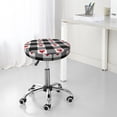 thumbnail image 7 of Round Bar Stool Seat Covers, Heart Black Buffalo Plaid Gingham Elastic Round Chair Cover Stool Seat Slipcover Bar Stool Cushions Round Pad for 12-14 inch, 7 of 7