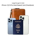 thumbnail image 6 of Women Wallet PU Leather RFID Blocking Purse Large Capacity Credit Card Holder with ID Window - Brown, 6 of 7