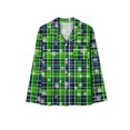 thumbnail image 6 of Idoravan christmas pajamas for women button up pajamas women plus size Ladies' Casual Fashion Christmas Long Sleeved Lapel Set Casual Top Pants Pajama Set Green XL, 6 of 7